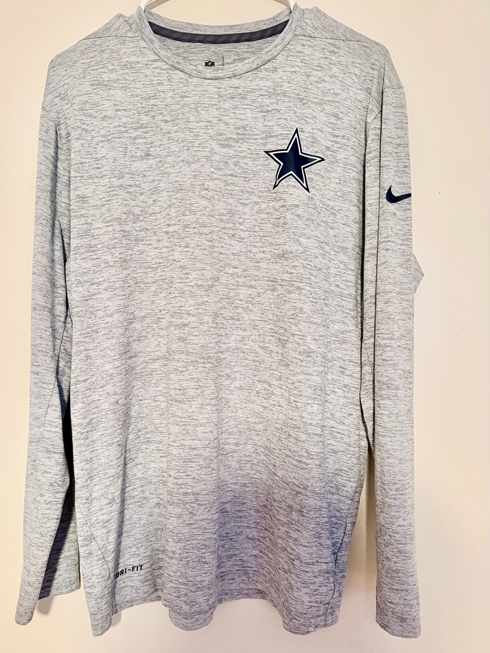 Nike Light Heather Gray Dallas Cowboys Long Sleeve Performance Top